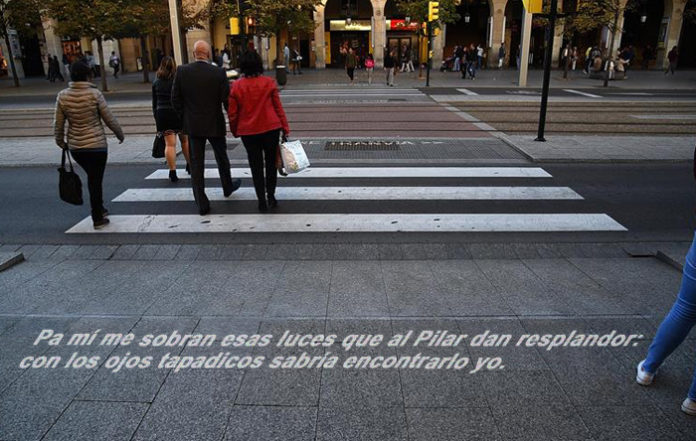El Ayuntamiento de Zaragoza incluye frases de jotas en los pasos de cebra